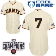 San Francisco Giants #7 Gregor Blanco Cream Home Cool Base W 2014 World Series Champions Patch Stitc