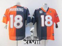 Nike Denver Broncos #18 Peyton Manning Orange Navy Blue Super Bowl XLVIII Men's Stitched NFL Elite S
