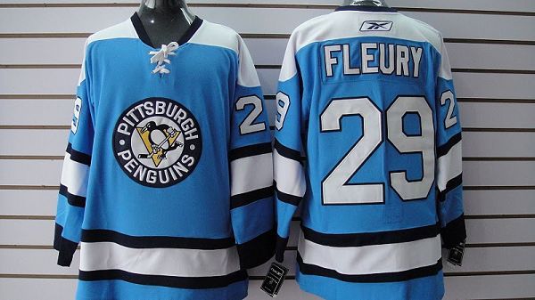 Pittsburgh Penguins -29 Andre Fleury Stitched Blue NHL Jersey