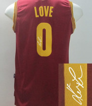 Autographed NBA Revolution 30 Cleveland Cavaliers -0 Kevin Love Red Stitched Jersey Autographed NBA Revolution 30 Cleveland Cavaliers -0 Kevin Love Red Stitched Jersey