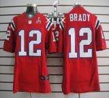 Nike New England Patriots -12 Tom Brady Red Alternate Super Bowl XLIX Mens Stitched NFL Elite Jersey