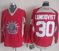 New York Rangers -30 Henrik Lundqvist Red Statue of Liberty Practice Stitched NHL Jersey