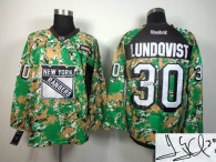 Autographed New York Rangers -30 Henrik Lundqvist Camo Veterans Day Practice NHL Jersey
