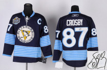 Autographed Pittsburgh Penguins -87 Sidney Crosby Stitched Dark Blue 2011 Winter Classic Vintage NHL Autographed Pittsburgh Penguins -87 Sidney Crosby Stitched Dark Blue 2011 Winter Classic Vintage NHL