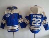 Dodgers -22 Clayton Kershaw Blue Sawyer Hooded Sweatshirt MLB Hoodie