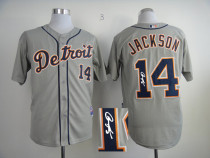 Autographed MLB Detroit Tigers #14 Austin Jackson Grey Cool Base Stitched Jersey Autographed MLB Detroit Tigers #14 Austin Jackson Grey Cool Base Stitched Jersey