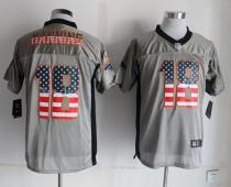 Nike Denver Broncos #18 Peyton Manning Grey Men's Stitched NFL Elite USA Flag Fashion Jersey