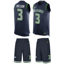 Seahawks -3 Russell Wilson Steel Blue Team Color Stitched NFL Limited Tank Top Suit Jersey Seahawks -3 Russell Wilson Steel Blue Team Color Stitched NFL Limited Tank Top Suit Jersey