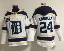 Detroit Tigers #24 Miguel Cabrera White Sawyer Hooded Sweatshirt MLB Hoodie Detroit Tigers #24 Miguel Cabrera White Sawyer Hooded Sweatshirt MLB Hoodie