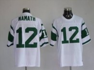 Mitchell and Ness Jets Joe Namath -12 Stitched White NFL Jersey