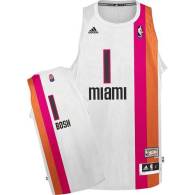 Miami Heat -1 Chris Bosh White ABA Hardwood Classic Stitched NBA Jersey
