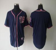 Washington Nationals Blank Navy Blue Cool Base Stitched MLB Jersey