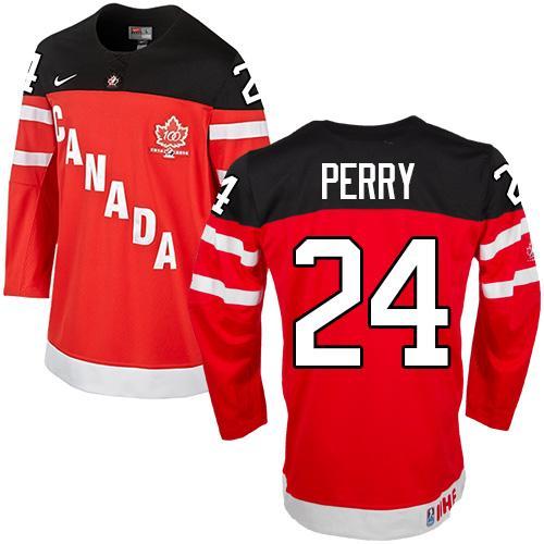 Olympic CA 24 Corey Perry Red 100th Anniversary Stitched NHL Jersey