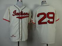 Mitchell and Ness 1948 Cleveland Indians -29 Satchel Paige Cream Throwback Stitched MLB Jersey Mitchell and Ness 1948 Cleveland Indians -29 Satchel Paige Cream Throwback Stitched MLB Jersey