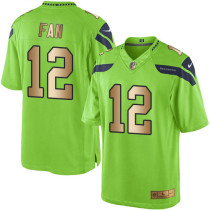 Nike Seahawks -12 Fan Green Stitched NFL Limited Gold Rush Jersey Nike Seahawks -12 Fan Green Stitched NFL Limited Gold Rush Jersey