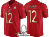 NEW ENGLAND PATRIOTS -12 TOM BRADY AFC 2017 PRO BOWL RED GOLD LIMITED JERSEY