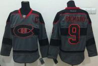 Montreal Canadiens -9 Maurice Richard Charcoal Cross Check Fashion Stitched NHL Jersey