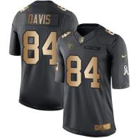 Nike Titans -84 Corey Davis Black Stitched NFL Limited Gold Salute To Service Jersey