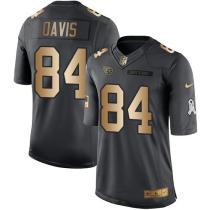 Nike Titans -84 Corey Davis Black Stitched NFL Limited Gold Salute To Service Jersey Nike Titans -84 Corey Davis Black Stitched NFL Limited Gold Salute To Service Jersey