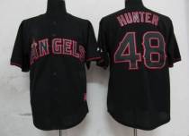 Los Angeles Angels of Anaheim -48 Torii Hunter Black Fashion Stitched MLB Jersey Los Angeles Angels of Anaheim -48 Torii Hunter Black Fashion Stitched MLB Jersey