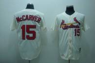 Mitchell and Ness St Louis Cardinals #15 Tim McCarver Stitched Cream Throwback MLB Jersey