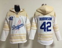 Los Angeles Dodgers -42 Jackie Robinson White Sawyer Hooded Sweatshirt MLB Hoodie Los Angeles Dodgers -42 Jackie Robinson White Sawyer Hooded Sweatshirt MLB Hoodie