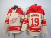 Detroit Red Wings -19 Steve Yzerman Cream Sawyer Hooded Sweatshirt Stitched NHL Jersey Detroit Red Wings -19 Steve Yzerman Cream Sawyer Hooded Sweatshirt Stitched NHL Jersey