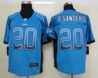 2013 New Nike Detroit Lions 20 B Sanders Drift Fashion Blue Elite Jerseys