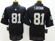 Nike Oakland Raiders #81 Tim Brown Black Team Color Men's Stitched NFL Elite Jersey