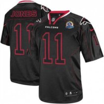 Nike Falcons 11 Julio Jones Lights Out Black With Hall of Fame 50th Patch Stitched NFL Elite Jersey Nike Falcons 11 Julio Jones Lights Out Black With Hall of Fame 50th Patch Stitched NFL Elite Jersey