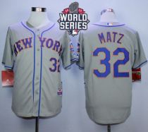 New York Mets -32 Steven Matz Grey Road Cool Base W 2015 World Series Patch Stitched MLB Jersey