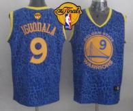 Golden State Warriors -9 Andre Iguodala Blue Crazy Light The Finals Patch Stitched NBA Jersey