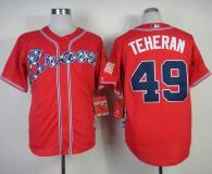 Atlanta Braves #49 Julio Teheran Red Cool Base Stitched MLB Jersey