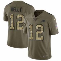 Nike Bills -12 Jim Kelly Olive Camo Stitched NFL Limited 2017 Salute To Service Jersey Nike Bills -12 Jim Kelly Olive Camo Stitched NFL Limited 2017 Salute To Service Jersey