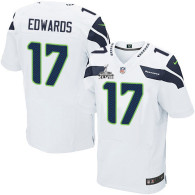 Seattle Seahawks Super Bowl XLVIII #17 Men's Braylon Edwards Elite Road White Jersey