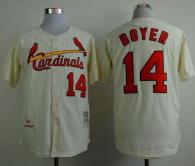 Mitchell And Ness 1964 St Louis Cardinals #14 Ken Boyer Cream Stitched MLB Jersey
