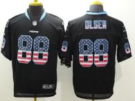 Nike Panthers -88 Greg Olsen Black Men's Stitched NFL Elite USA Flag Fashion Jersey
