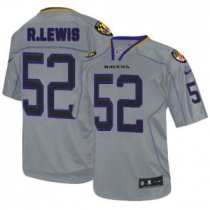 Nike Ravens -52 Ray Lewis Lights Out Grey Stitched NFL Elite Jersey Nike Ravens -52 Ray Lewis Lights Out Grey Stitched NFL Elite Jersey