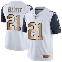 Nike Cowboys -21 Ezekiel Elliott White Stitched NFL Limited Gold Rush Jersey Nike Cowboys -21 Ezekiel Elliott White Stitched NFL Limited Gold Rush Jersey
