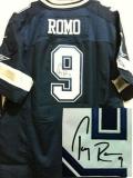 Nike Dallas Cowboys #9 Tony Romo Navy Blue Team Color Men's Stitched NFL Elite Autographed Jersey