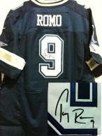 Nike Dallas Cowboys #9 Tony Romo Navy Blue Team Color Men's Stitched NFL Elite Autographed Jersey