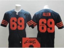 Nike Chicago Bears 69 Jared Allen Blue Orange Number Signed Elite NFL Jerseys Nike Chicago Bears 69 Jared Allen Blue Orange Number Signed Elite NFL Jerseys
