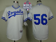 Kansas City Royals -56 Greg Holland White 1974 Turn Back The Clock W 2015 World Series Patch Stitche