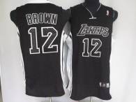 Los Angeles Lakers -12 Shannon Brown Stitched Black Shadow NBA Jersey