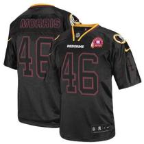 Nike Washington Redskins -46 Alfred Morris Lights Out Black With 80TH Patch Men's Stitched NFL Elite Nike Washington Redskins -46 Alfred Morris Lights Out Black With 80TH Patch Men's Stitched NFL Elite