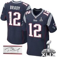 Nike New England Patriots -12 Tom Brady Navy Blue Team Color Super Bowl XLIX Mens Stitched NFL Elite