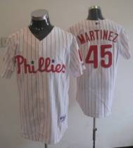 Philadelphia Phillies #45 Pedro Martinez Stitched White Red Strip MLB Jersey Philadelphia Phillies #45 Pedro Martinez Stitched White Red Strip MLB Jersey