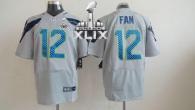 Nike Seattle Seahawks #12 Fan Grey Alternate Super Bowl XLIX Men‘s Stitched NFL Elite Jersey