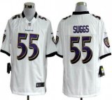 Nike Ravens -55 Terrell Suggs White Stitched NFL Game Jersey