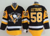 Pittsburgh Penguins -58 Kris Letang Black Alternate Stitched NHL Jersey